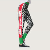 Toevoegen jouw tekst l Dierenprint l Zwart Rood Gr Leggings (Rechts)