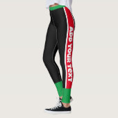 Toevoegen jouw tekst l Workout l Zwart Rood Groen Leggings (Links)