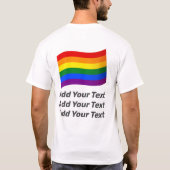 Toevoegen Jouw tekst LGBT Gay Pride Flag Rainbow F T-shirt (Achterkant)