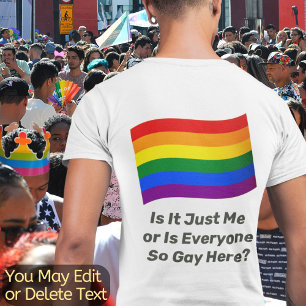 Toevoegen Jouw tekst LGBT Gay Pride Flag Rainbow F T-shirt