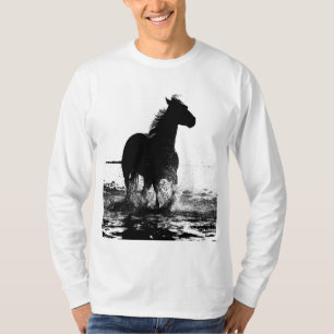 Toevoegen Jouw tekst Running Horse Mannen Basic la T-shirt