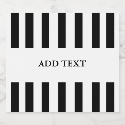 Toevoegen Jouw tekst Zwart & Wit Scheidsrechter Sparkling Wijnetiket (Enkel label)