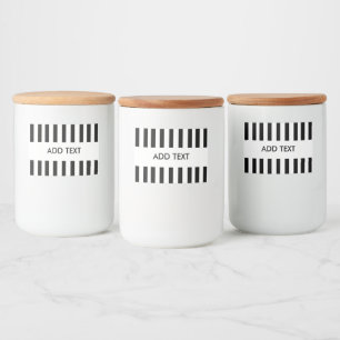 Toevoegen Jouw tekst Zwart & Wit Scheidsrechter Voedselcontainer Etiket