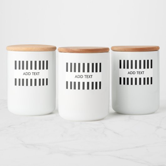 Toevoegen Jouw tekst Zwart & Wit Scheidsrechter Voedselcontainer Etiket (Flessen)