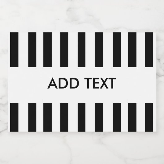 Toevoegen Jouw tekst Zwart & Wit Scheidsrechter Voedselcontainer Etiket (Enkel label)