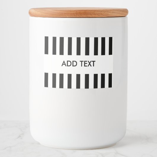 Toevoegen Jouw tekst Zwart & Wit Scheidsrechter Voedselcontainer Etiket (Voorkant)