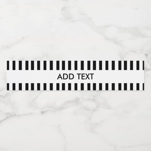 Toevoegen Jouw tekst Zwart & Wit Scheidsrechter Waterfles Etiket (Enkel label)