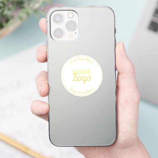 Toevoegen Logo Bewerkbare Gouden Tekst Waterdicht Sticker (Telefoon)
