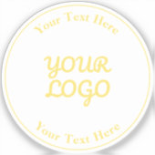 Toevoegen Logo Bewerkbare Gouden Tekst Waterdicht Sticker (Voorkant)