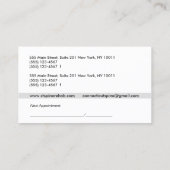 Toevoegen Logo Chiropractic Chiropractor Afspraak  Visitekaartje (Achterkant)