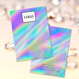 Toevoegen Logo Faux Holographic Oorbel Display Kaa Visitekaartje