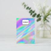 Toevoegen Logo Faux Holographic Oorbel Display Kaa Visitekaartje (Staand voorkant)