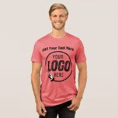 Toevoegen Logo Foto Afbeelding Afbeelding Geperson Tri-Blend Shirt (Voorkant volledig)