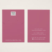 Toevoegen logo roos mauve ketting oorbel display k visitekaartje (Voorkant /achterkant)