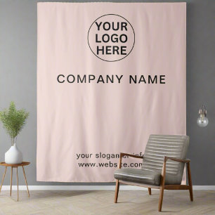 Toevoegen Logo & Tekst l Professional Business Blu Wandkleed