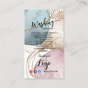 TOEVOEGEN LOGO wasinstructies ZORG KAART goud Visitekaartje