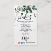 TOEVOEGEN LOGO wasinstructies ZORG KAARTEucalyptus Visitekaartje (Voorkant)