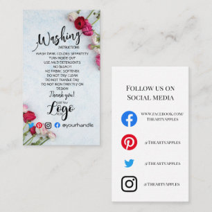 TOEVOEGEN LOGO wasinstructies ZORG KARTbloem Visitekaartje