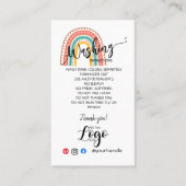 TOEVOEGEN LOGO wasinstructies ZORGEN KARTONNEN reg Visitekaartje (Voorkant)