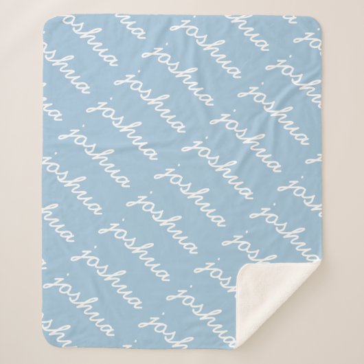 Toevoegen-uw-naam blauwe cursieve naam Sherpa Blan Sherpa Deken (Voorkant)