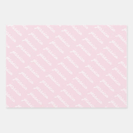 Toevoegen-uw-naam roze | Lavender Cursive Name Inpakpapier Vel
