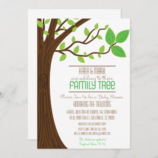 Toevoeging aan hun uitnodiging van het Baby shower (Voorkant / Achterkant)