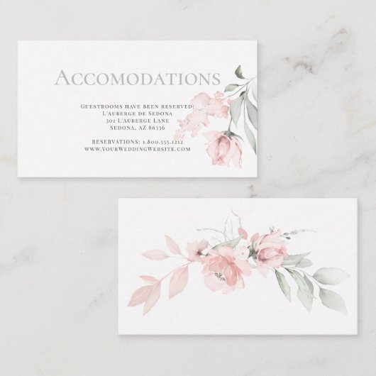 Toevoegingen Oversteekplaats Blush Roze Waterverf Informatiekaartje (Voorkant / Achterkant)