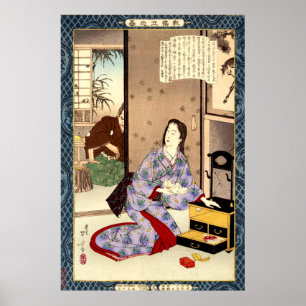 Toewijdde echtgenote Chiyo Mizuno Toshikata 1902 Poster