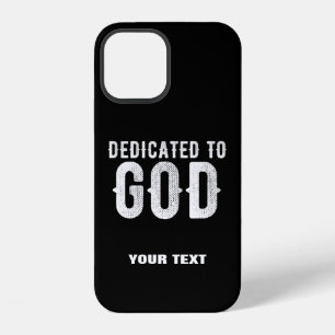 TOEWIJDING AAN GOD COOL AANPASBAAR WITTE TEKST iPhone 12 HOESJE