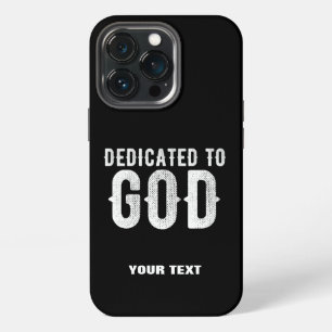 TOEWIJDING AAN GOD COOL AANPASBAAR WITTE TEKST iPhone 13 PRO HOESJE