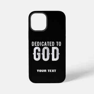 TOEWIJDING AAN GOD KOELE AANPASBARE WITTE TEKST iPhone 12 MINI HOESJE