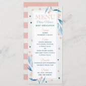 Toewijding Celebration Menu Kaart, Blauw, Blush Pi (Voorkant / Achterkant)