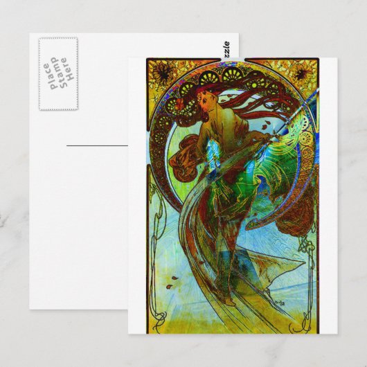 TOEWIJDING ~ MUCHA EEUWIG DOOR ZIJN WERKEN 3 BRIEFKAART (Voorkant / Achterkant)