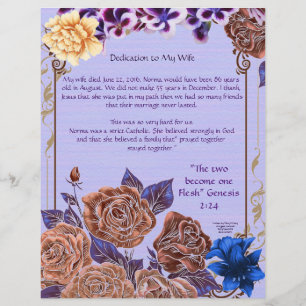 Toewijzing aan mijn vrouw Speciaal Papier