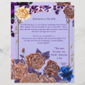 Toewijzing aan mijn vrouw Speciaal Papier (Voorkant / Achterkant)