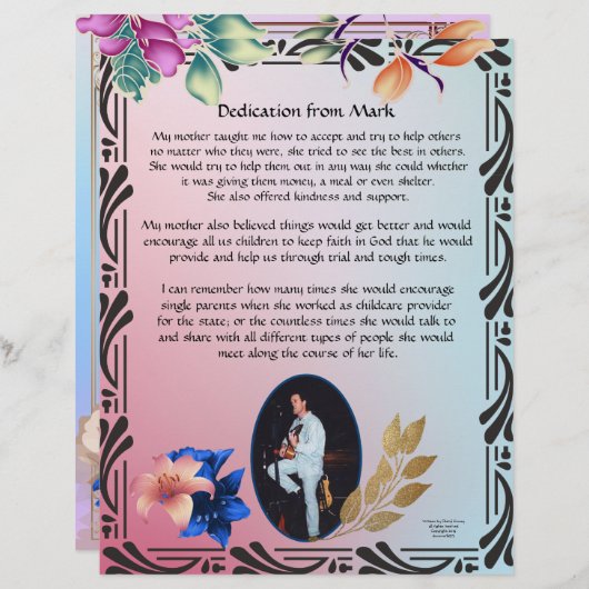 Toewijzing door Mark Personalized Briefpapier (Voorkant / Achterkant)