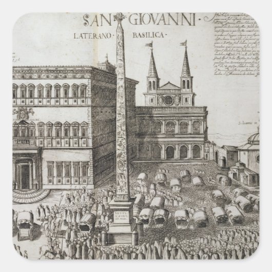 Toewijzing van de Obelisk voor de Basilica Vierkante Sticker (Voorkant)