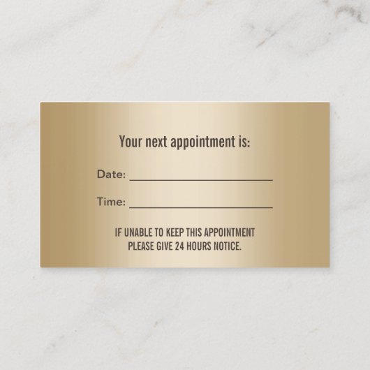 Toewijzing van tandheelkundige zwart & Gold tandhe Afsprakenkaartje (Achterkant)