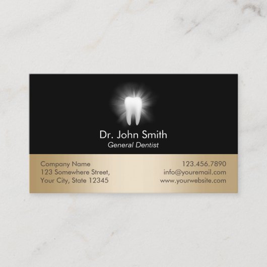 Toewijzing van tandheelkundige zwart & Gold tandhe Afsprakenkaartje (Voorkant)