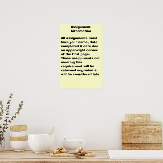 Toewijzingsgegevens Poster (Keuken)