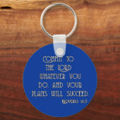 Toezeggen aan Bijbelse Citaat-T-shirts Sleutelhanger (Voorkant)