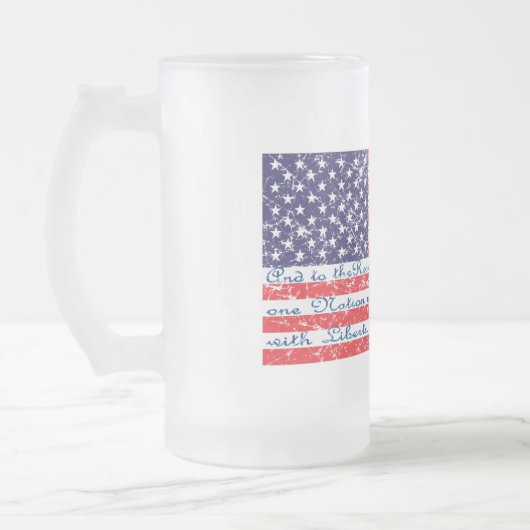 Toezegging Amerikaanse vlag Matglas Bierpul (Links)