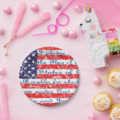 Toezegging Amerikaanse vlag Papieren Bordje (Feest)