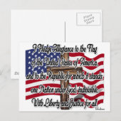 Toezegging met Amerikaanse vlag en kruis Briefkaart (Voorkant / Achterkant)