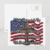 Toezegging met Amerikaanse vlag en kruis Briefkaart (Voorkant / Achterkant)