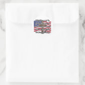 Toezegging met Amerikaanse vlag en kruis Ronde Sticker (Tas)