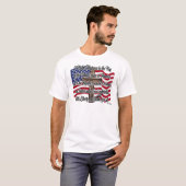 Toezegging met Amerikaanse vlag en kruis T-shirt (Voorkant volledig)