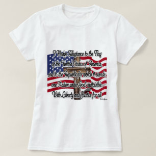 Toezegging met Amerikaanse vlag en kruis T-shirt