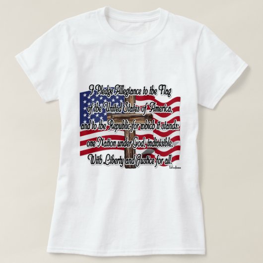 Toezegging met Amerikaanse vlag en kruis T-shirt (Design voorkant)