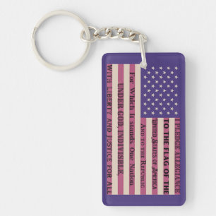Toezegging van allegiance vlag sleutelhanger